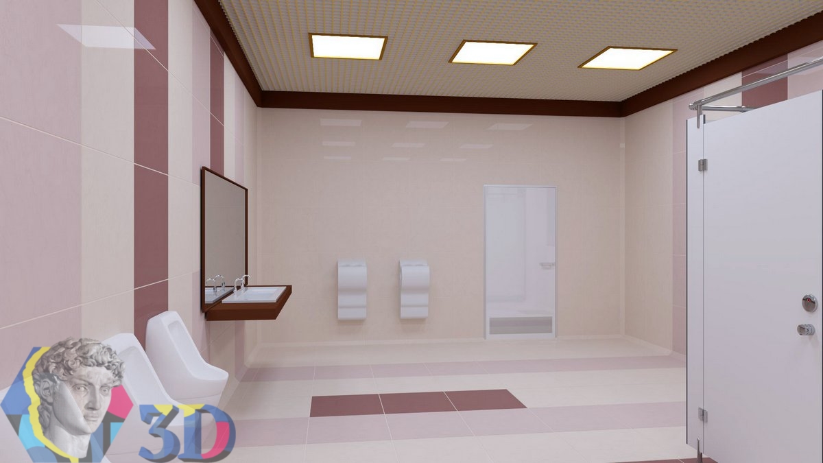 визуализация интерьера туалета