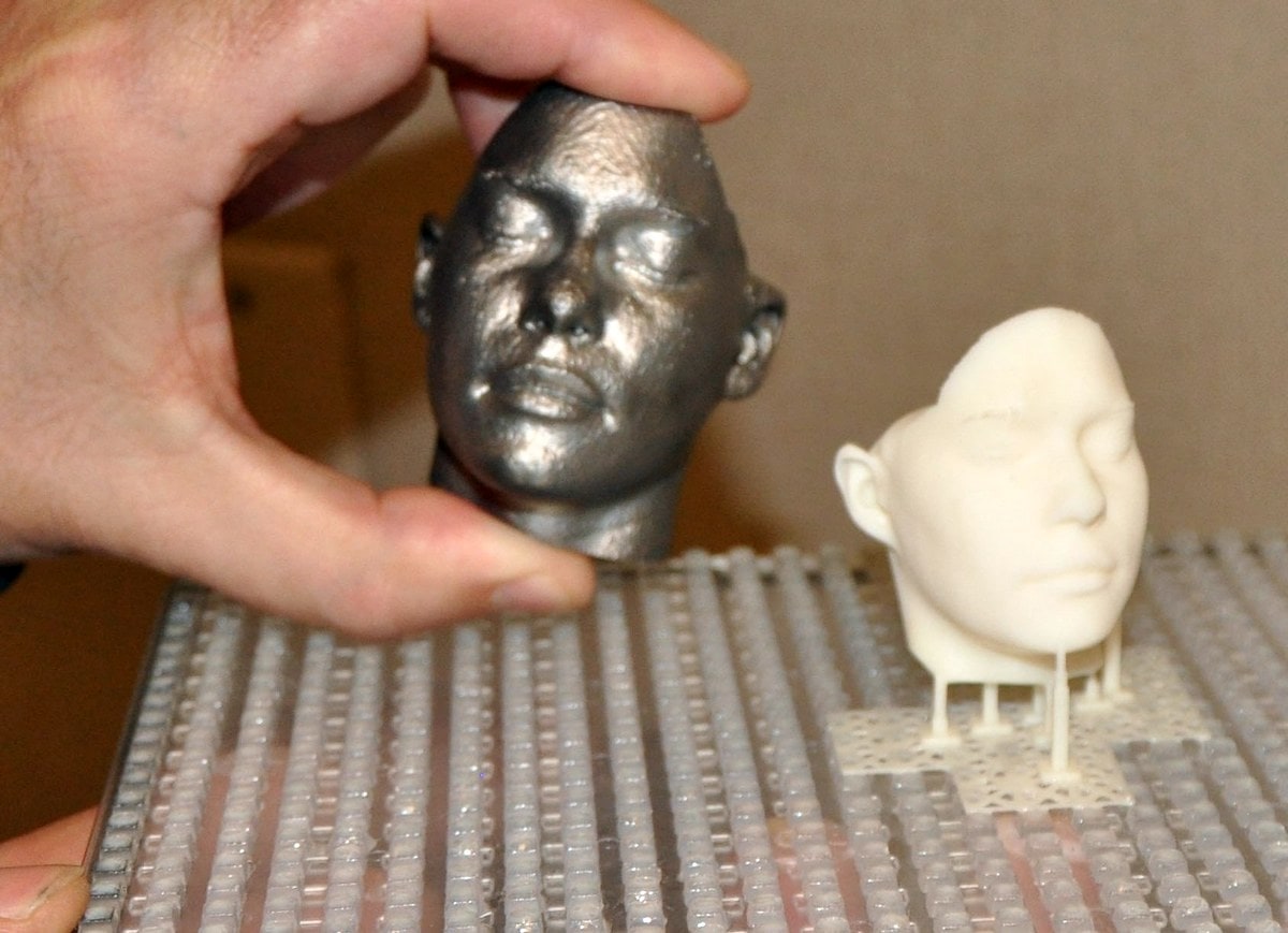 Трехмерная модель головы человека из 3д принтера